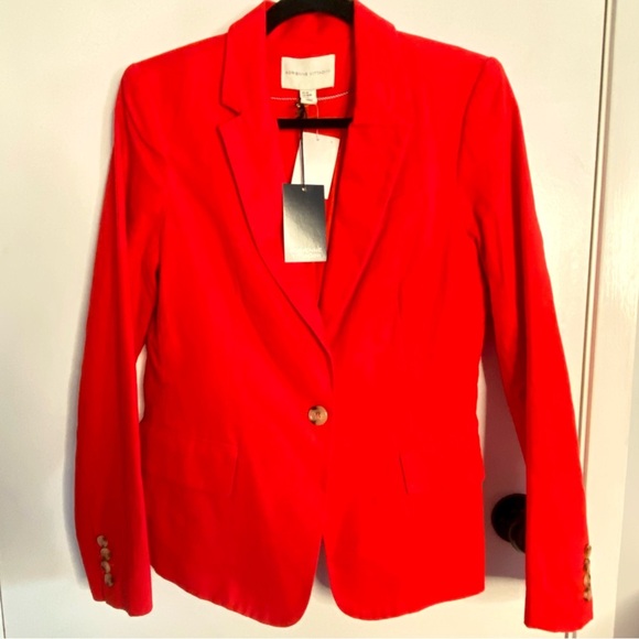Adrienne Vittadini Women's Orange/Red Linen Blazer - Size USM - Picture 2 of 16